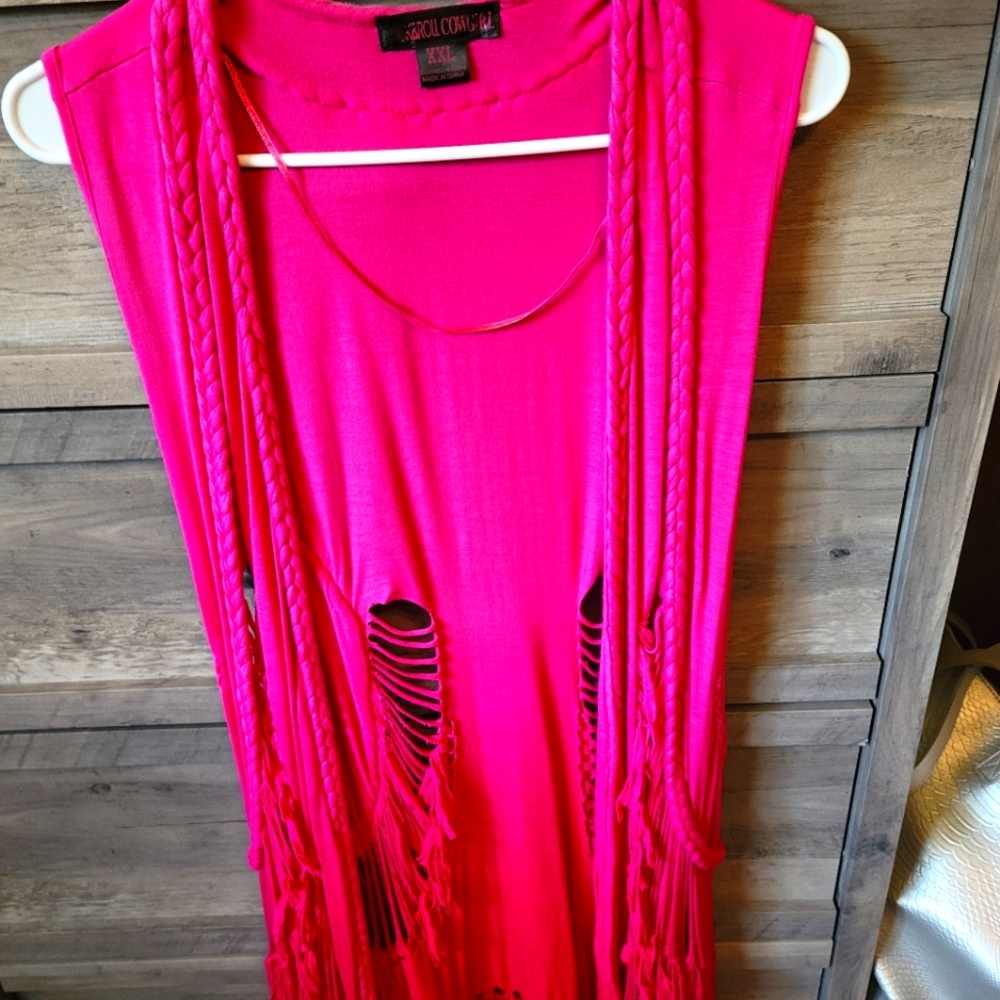 Rock & Roll Cowgirl Hot Pink Kimono XXL